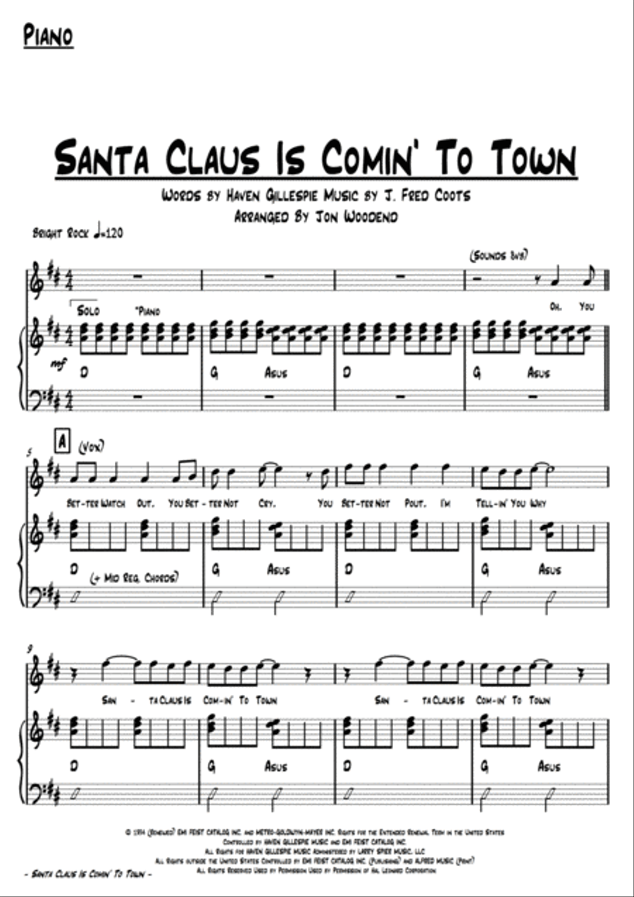 Santa Claus Is Comin' To Town Small Ensemble scores gallery preview page 4