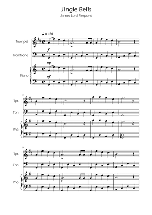 Jingle Bells - Trumpet and Trombone Duet w/ Piano