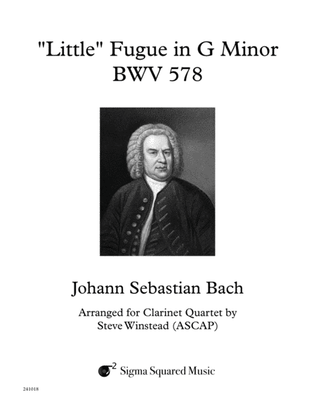 Little Fugue in G Minor, BWV 578 for Clarinet Quartet or Choir