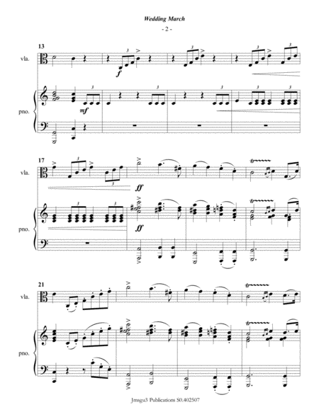 Mendelssohn: Wedding March for Viola & Piano image number null