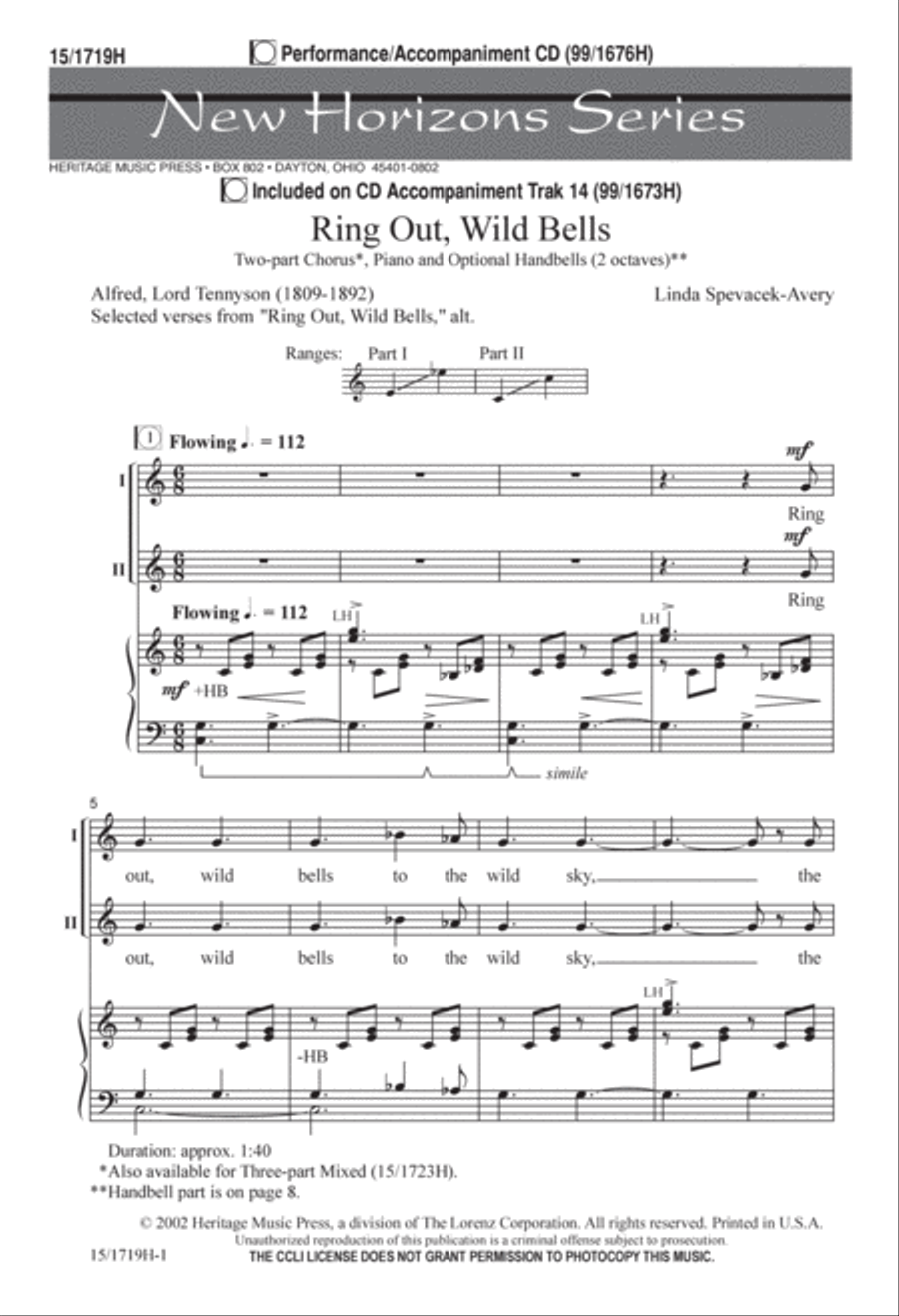 Ring Out, Wild Bells 2-Part scores gallery preview page 1