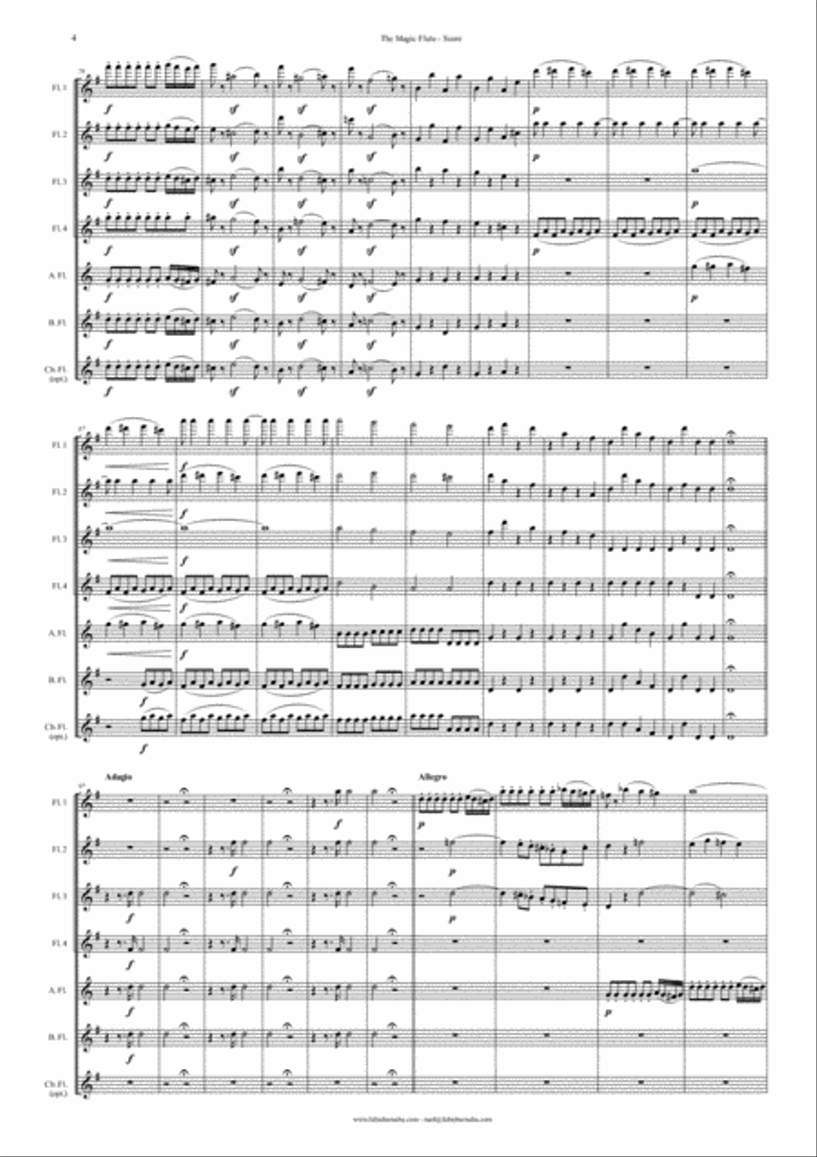 The Magic Flute - Overture for Flute Choir Flute Choir scores gallery preview page 5