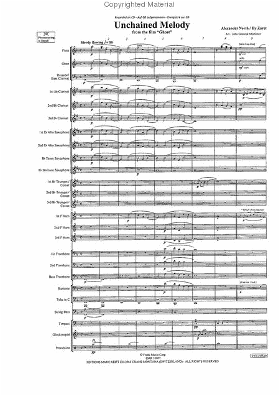 Unchained Melody Unchained Melody Concert Band scores gallery preview page 3