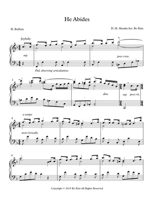 He Abides (I'm Rejoicing Everyday) Solo Piano Arrangement