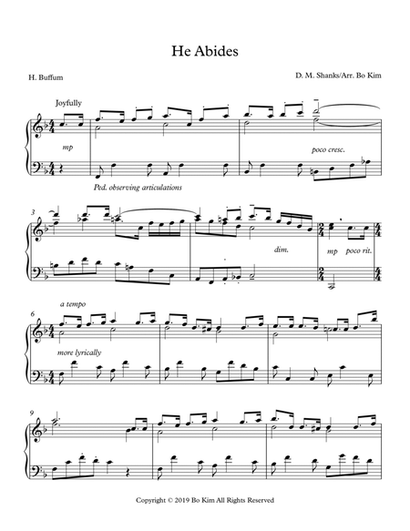 He Abides (I'm Rejoicing Everyday) Solo Piano Arrangement image number null