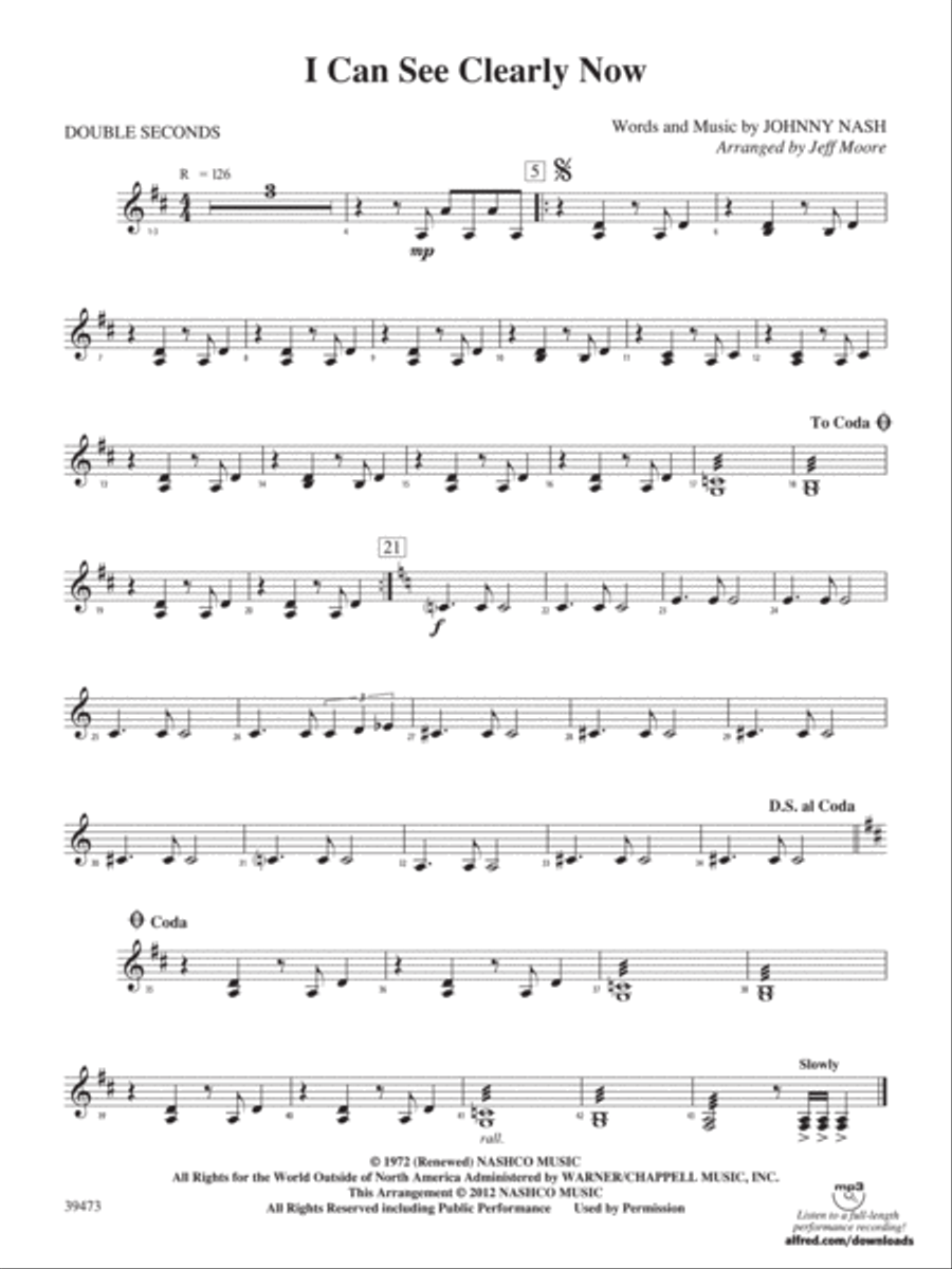 I Can See Clearly Now: 3rd Percussion Percussion scores gallery preview page 1