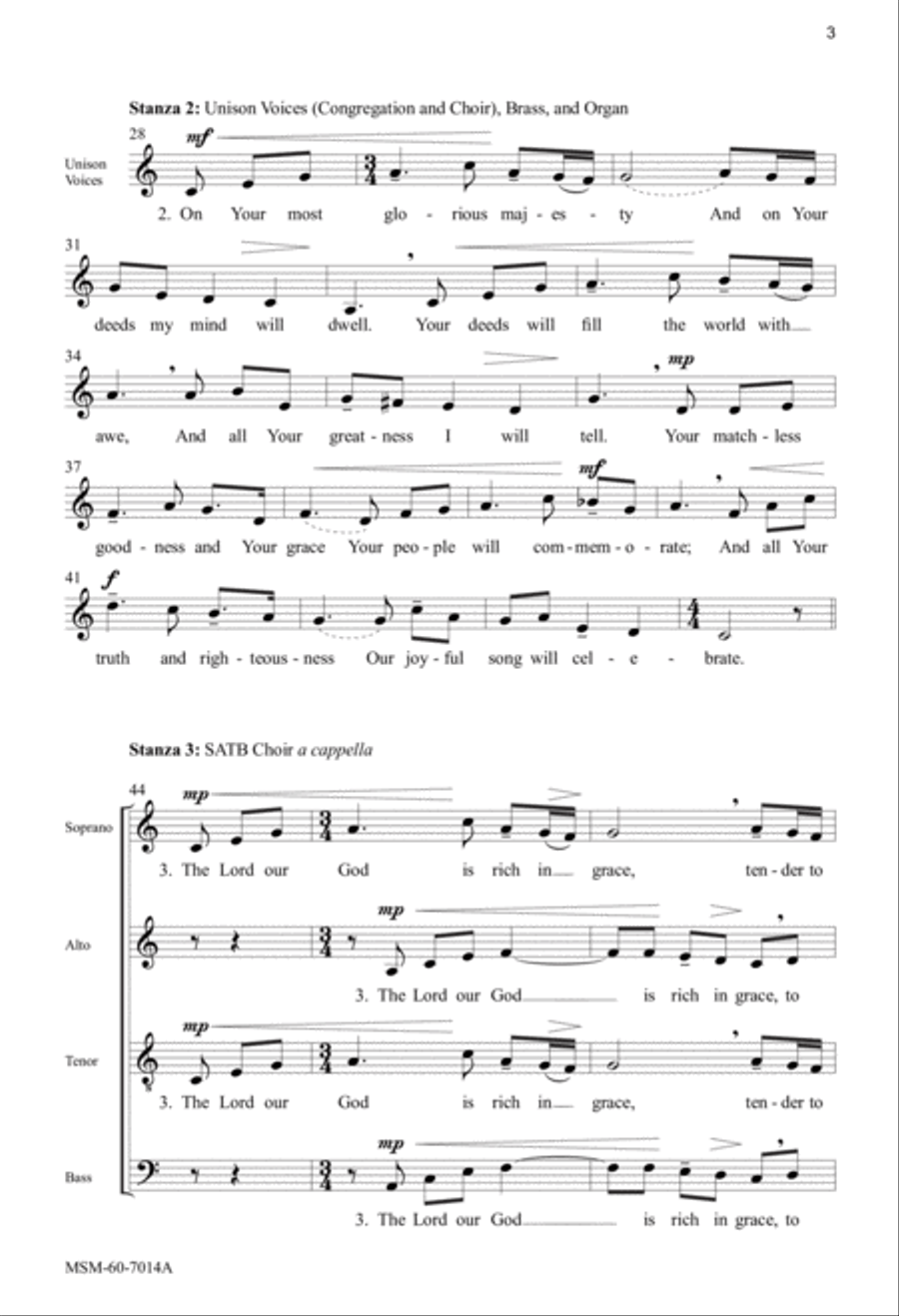 I Will Exalt My God and King 4-Part scores gallery preview page 3