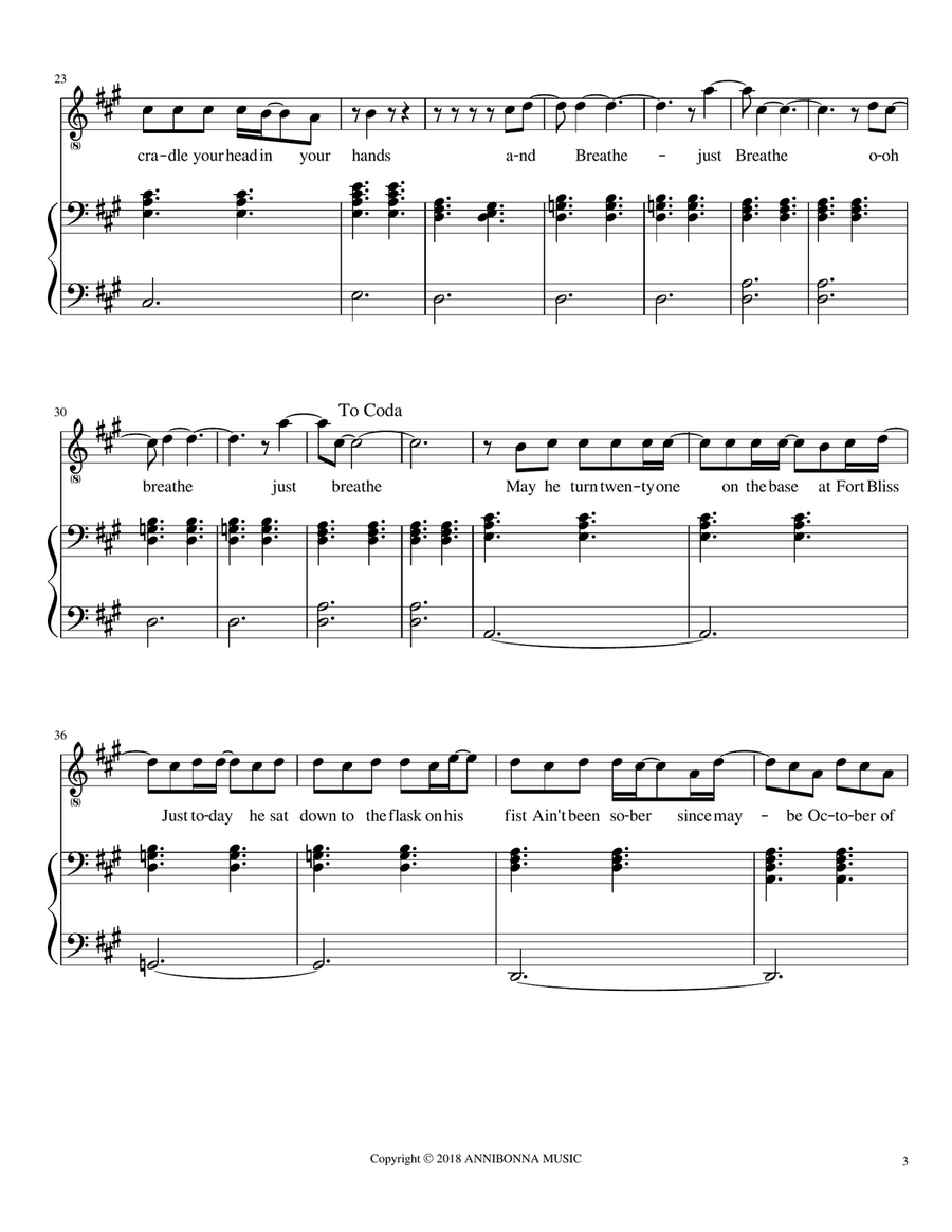 Breathe (2am) Breathe (2am) Piano, Vocal scores gallery preview page 3