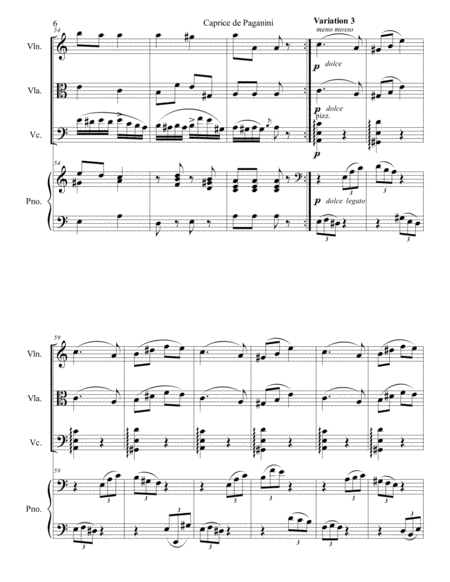 Niccolo Paganini - Caprice No.24 arr. for piano quartet (score and parts)