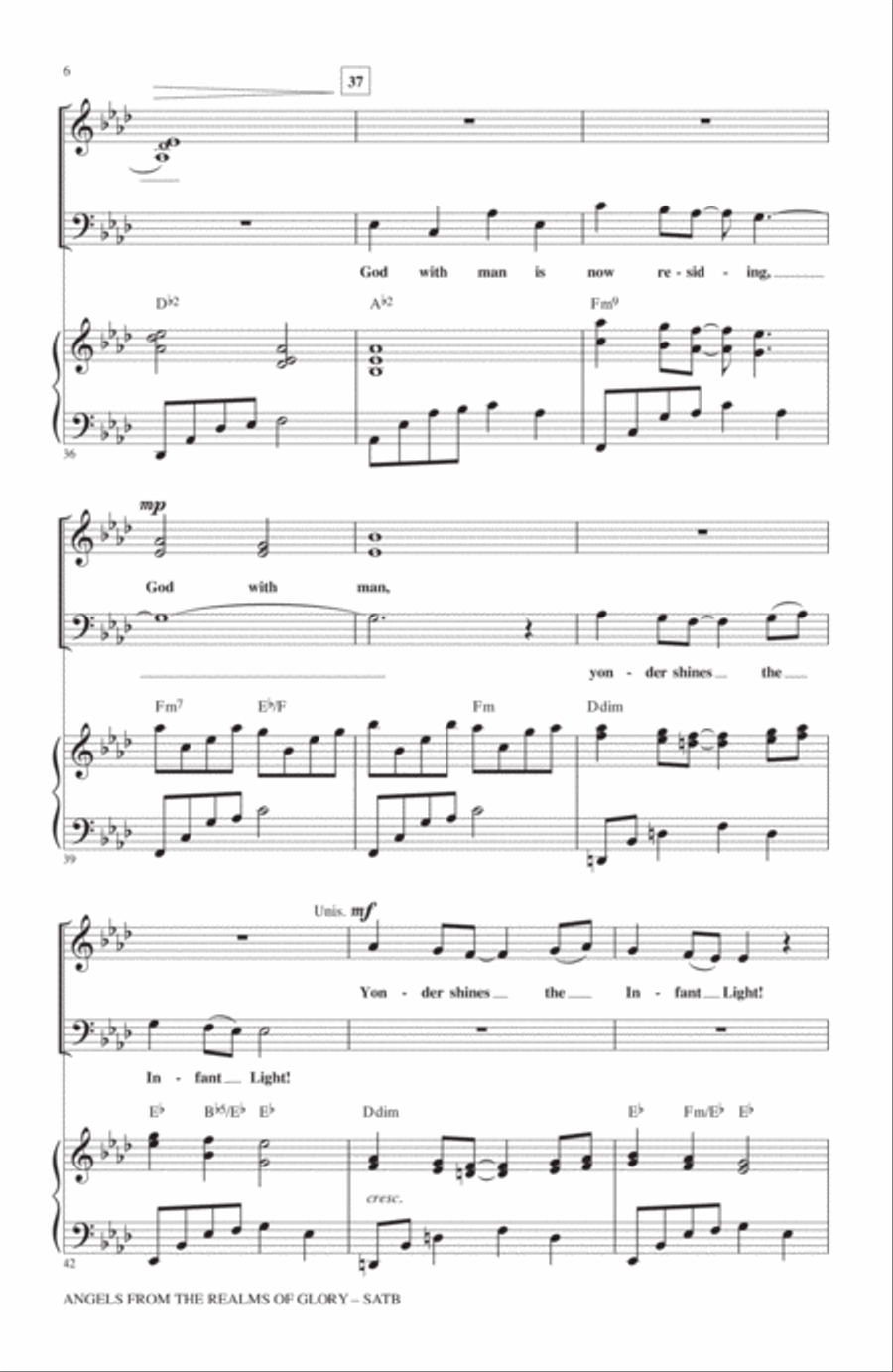 Angels From The Realms Of Glory 4-Part scores gallery preview page 5