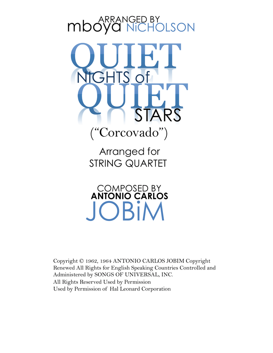 Quiet Nights Of Quiet Stars (Corcovado) String Quartet scores gallery preview page 1