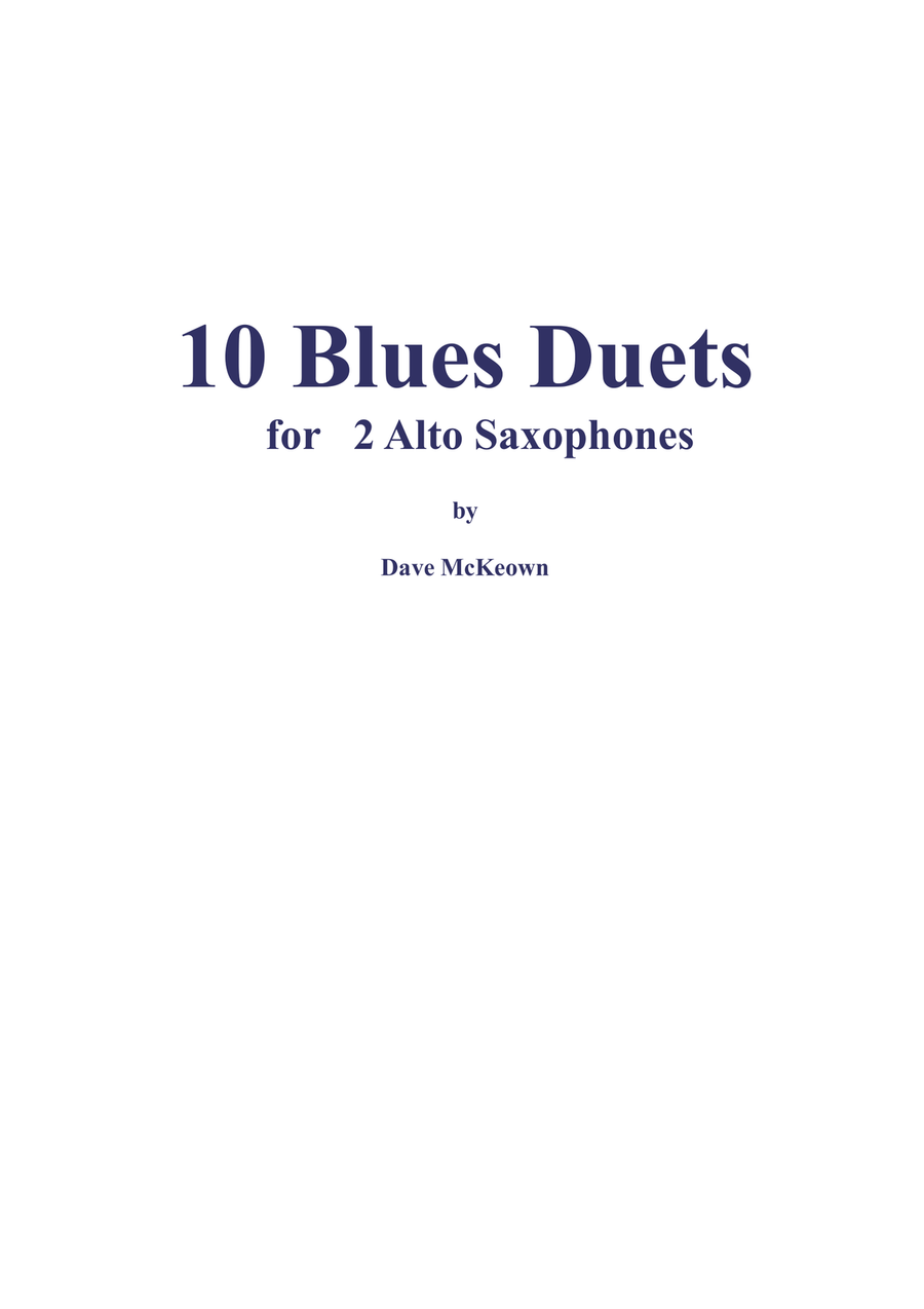 10 Blues Duets for Alto Saxophone Woodwind Duet scores gallery preview page 1