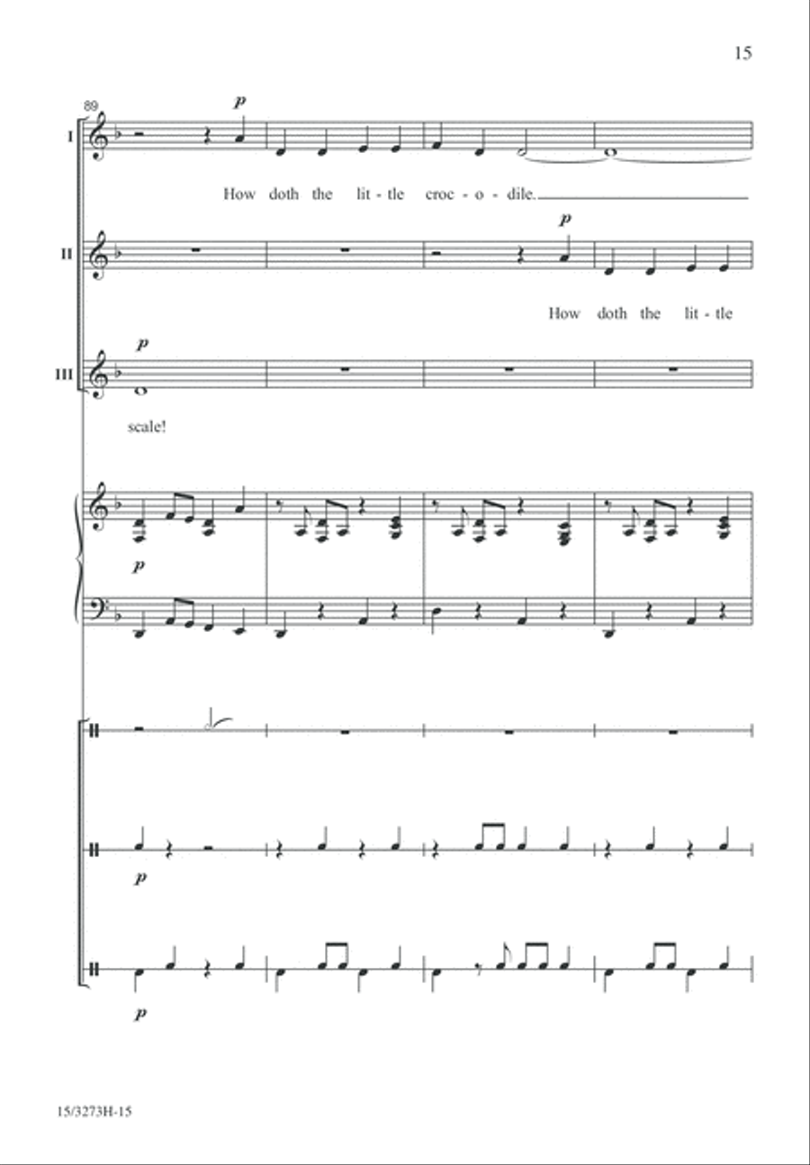 How Doth the Little Crocodile 2-Part scores gallery preview page 15
