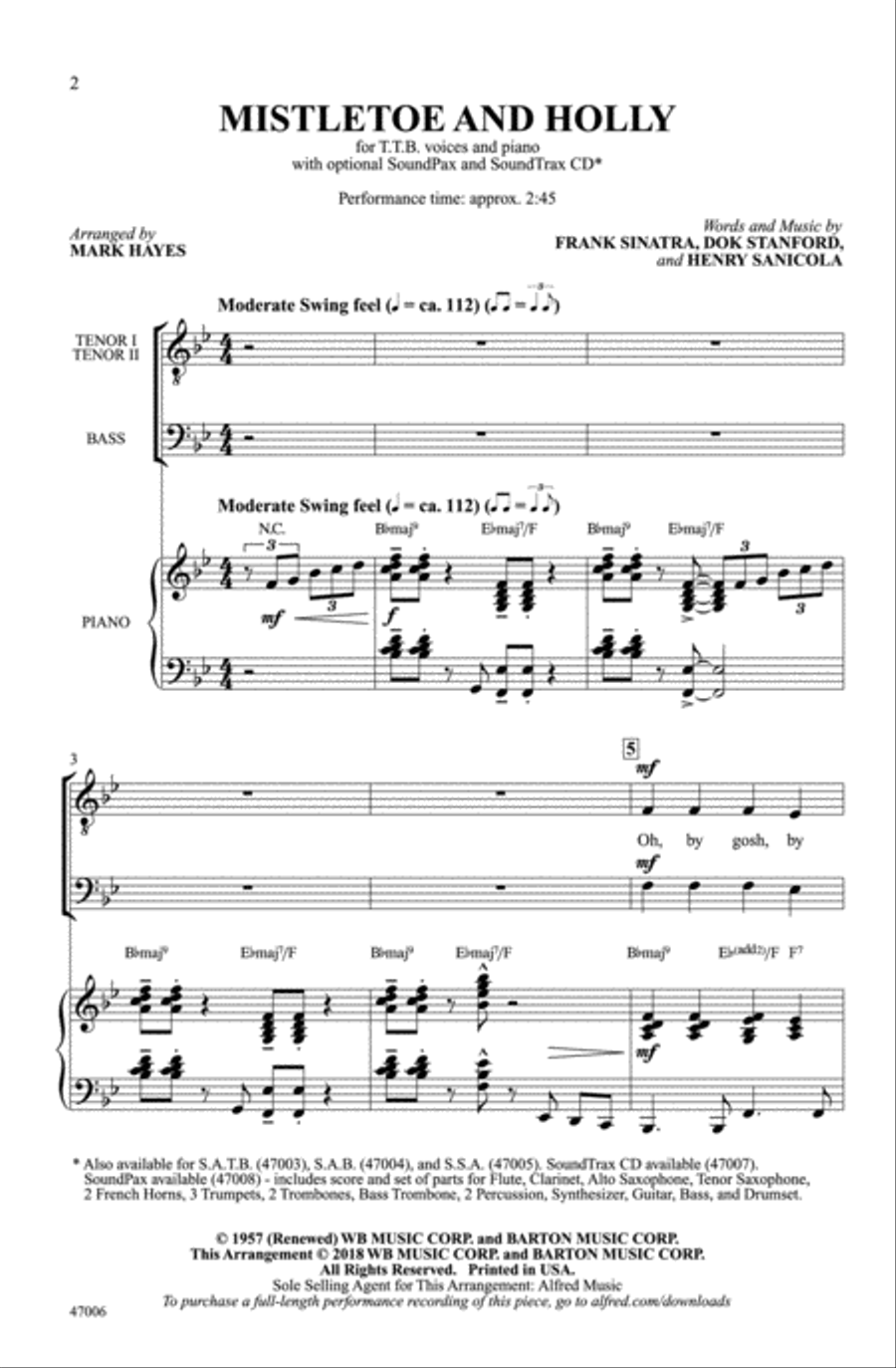 Mistletoe and Holly Choir scores gallery preview page 1