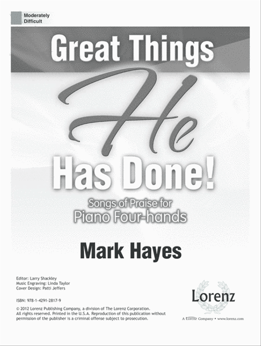 Great Things He Has Done! Piano Duet scores gallery preview page 1