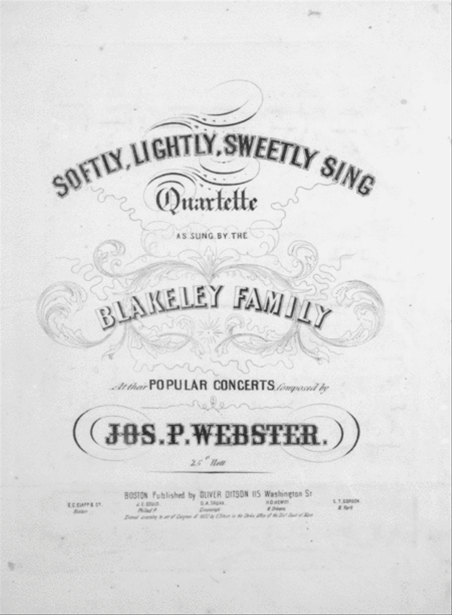 Softly, Lightly, Sweetly Sing. Quartette Voice scores gallery preview page 1
