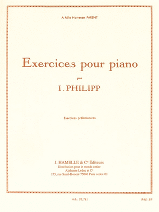 Book cover for Philipp Exercices Pour Piano Exercices Preliminaires Piano Book