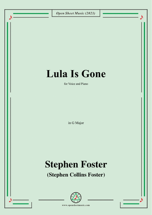 Book cover for S. Foster-Lula Is Gone,in G Major