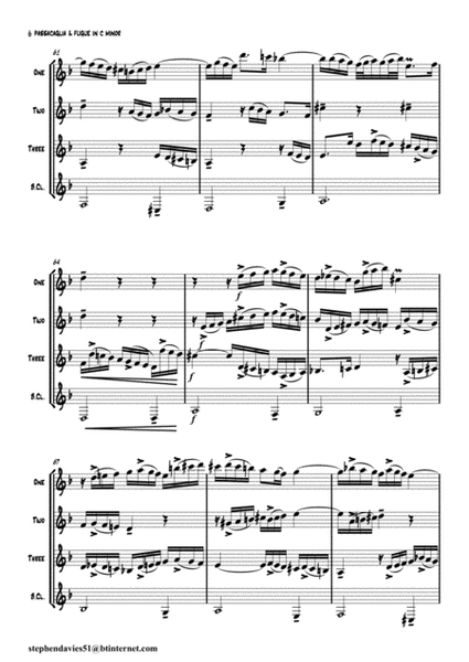 Passacaglia & Fugue in C Minor BWV832 by J.S.Bach for Clarinet Quartet. image number null