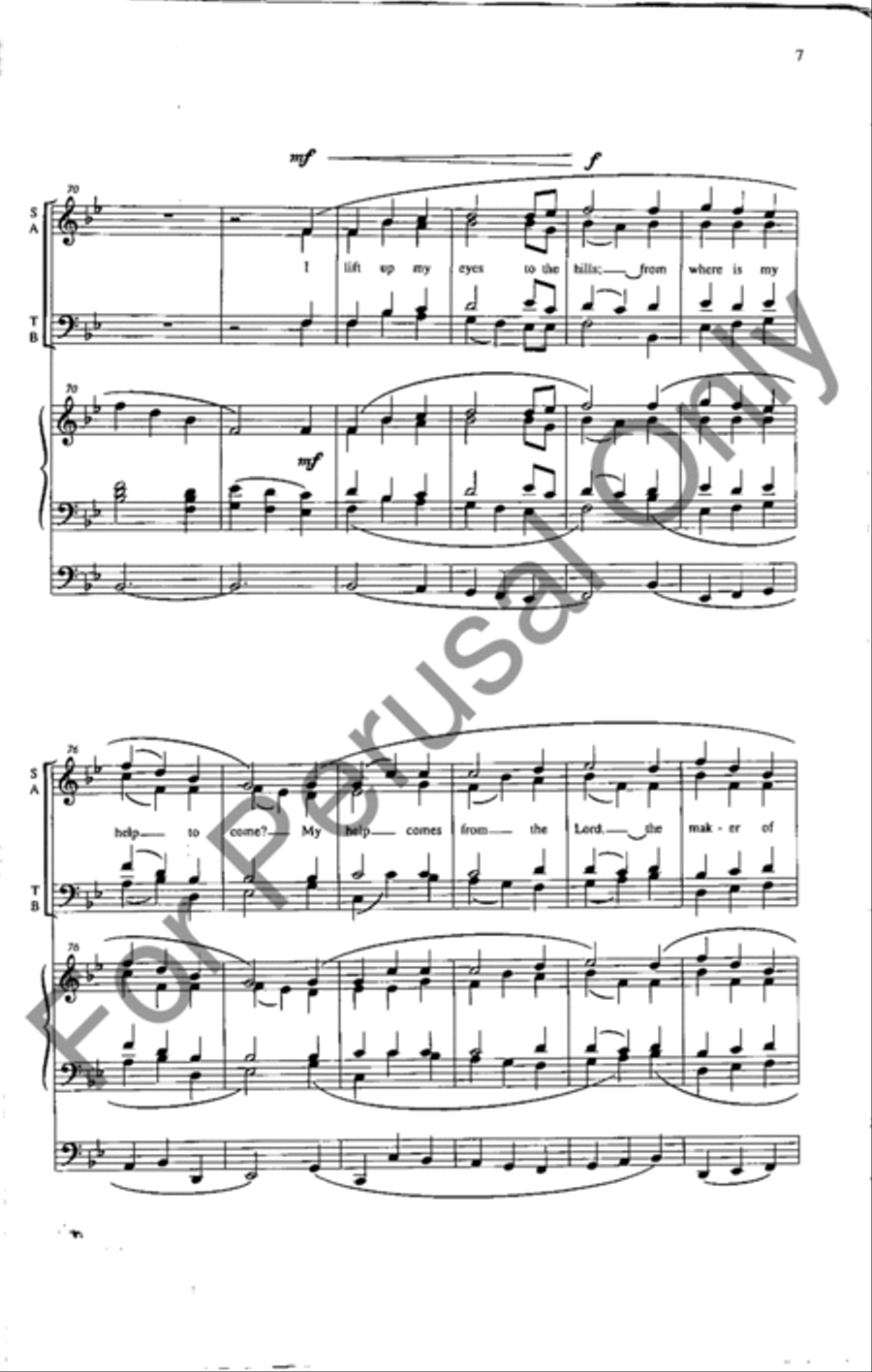 I Lift Up My Eyes To The Hills 4-Part scores gallery preview page 6