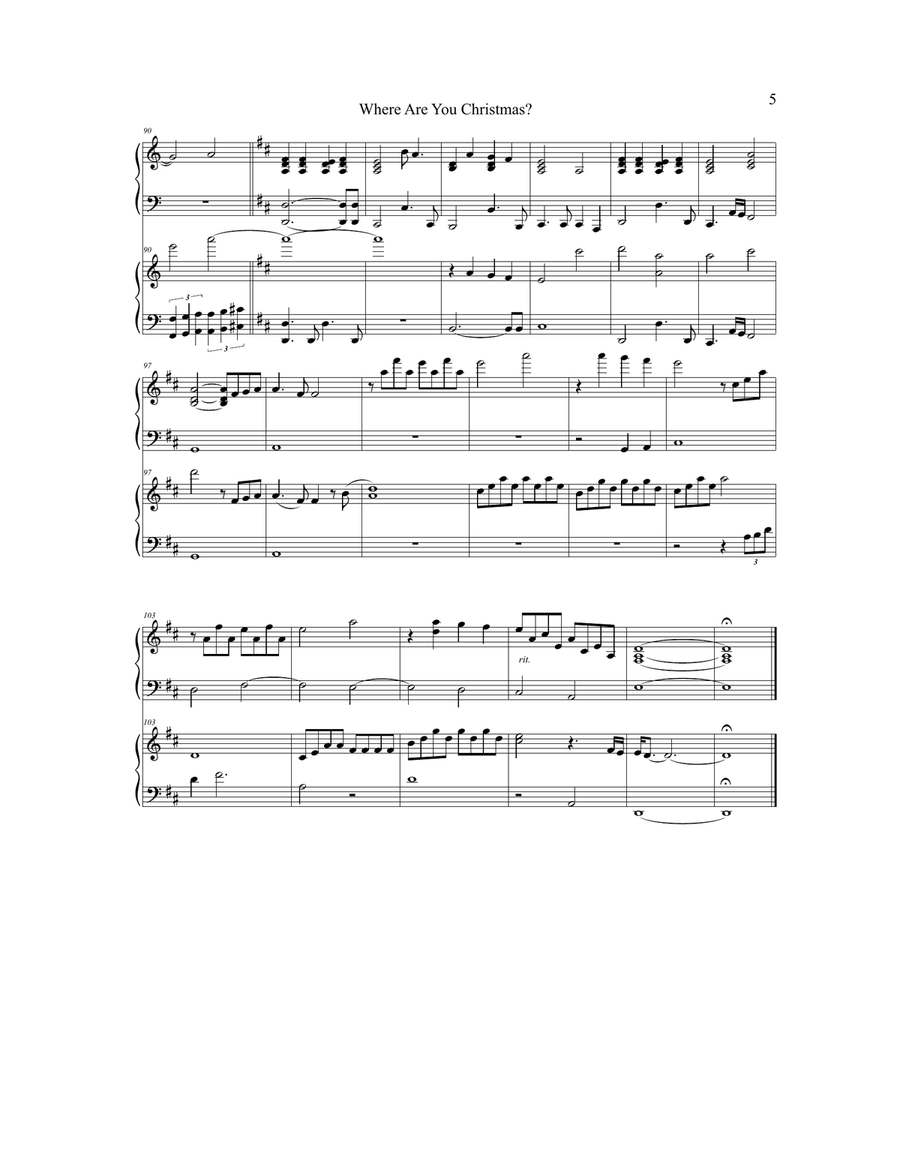 Where Are You Christmas? Where Are You Christmas? Piano scores gallery preview page 5