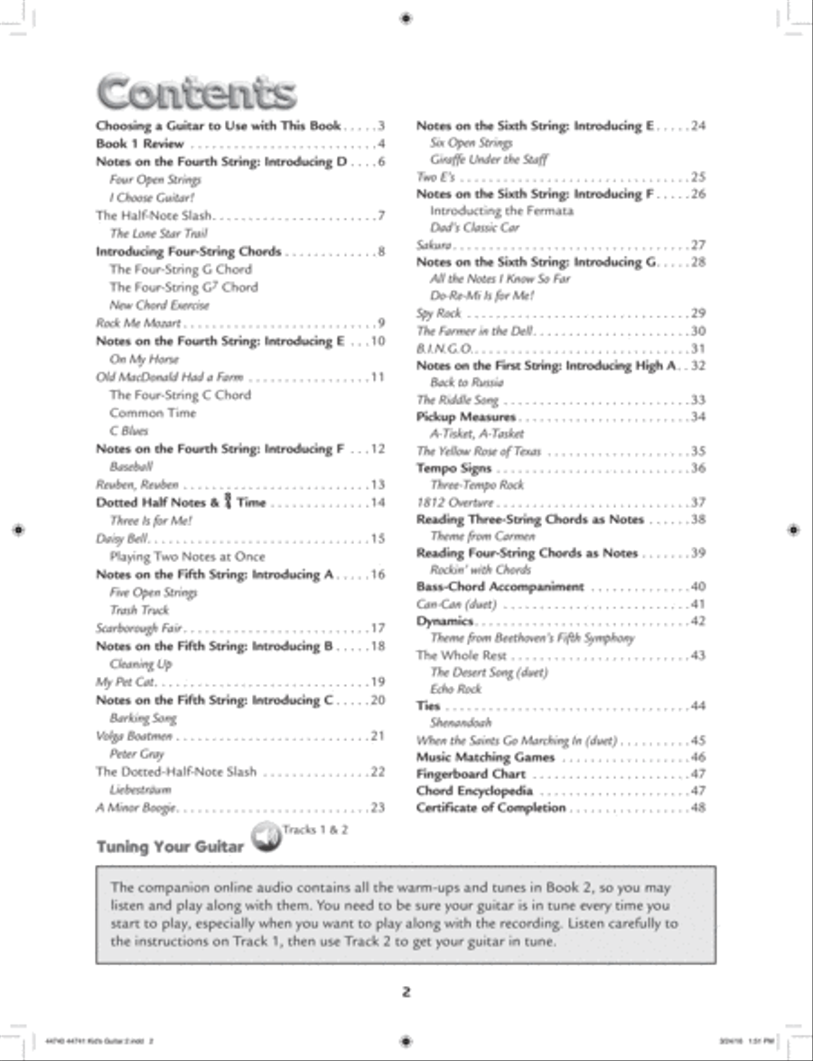 Alfred's Kid's Guitar Course 2 Easy Guitar scores gallery preview page 2