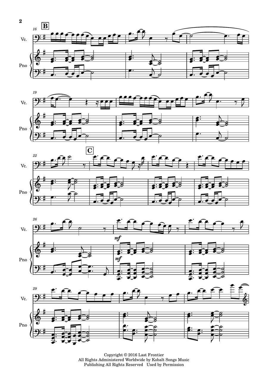 Ocean Eyes Piano scores gallery preview page 3