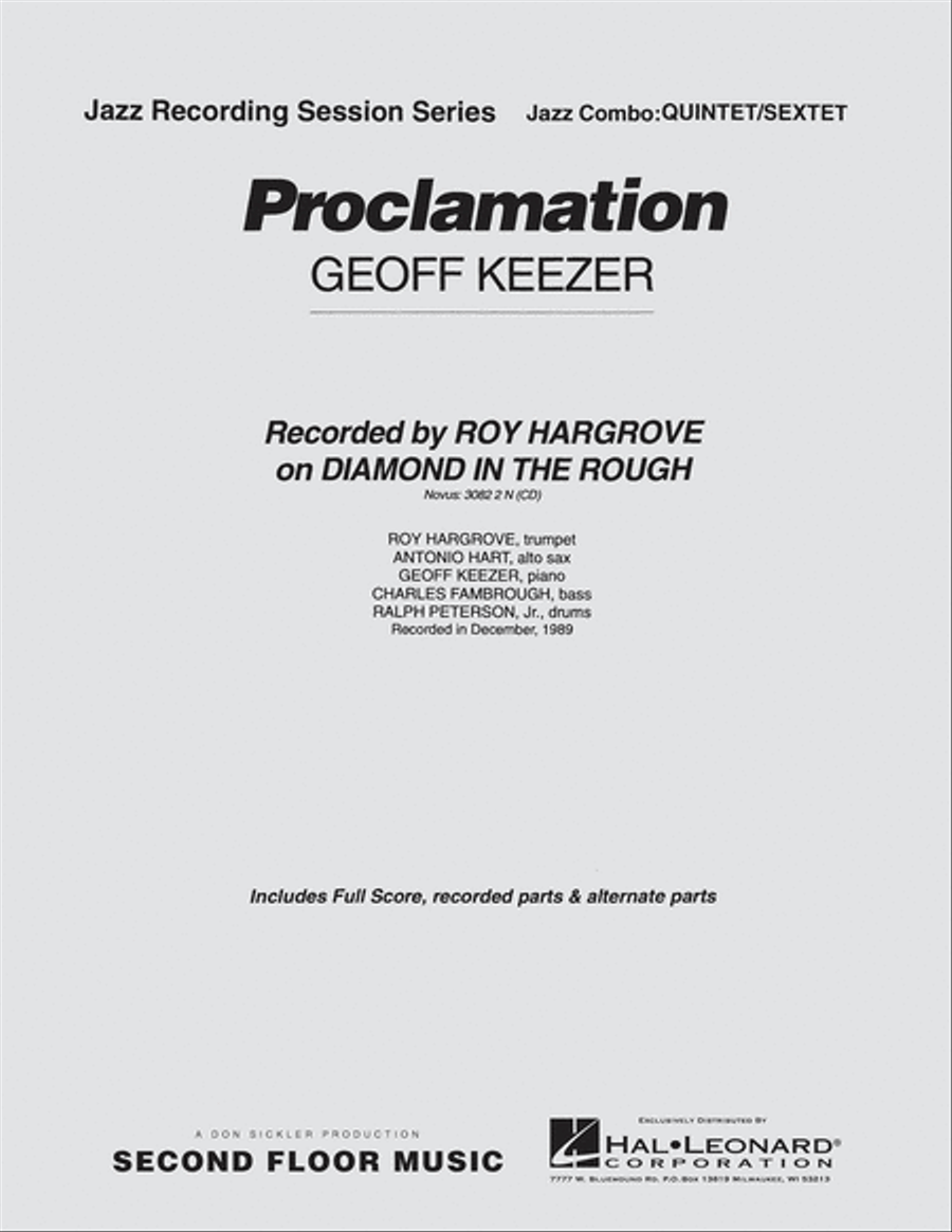 Proclamation Proclamation Jazz Ensemble scores gallery preview page 1