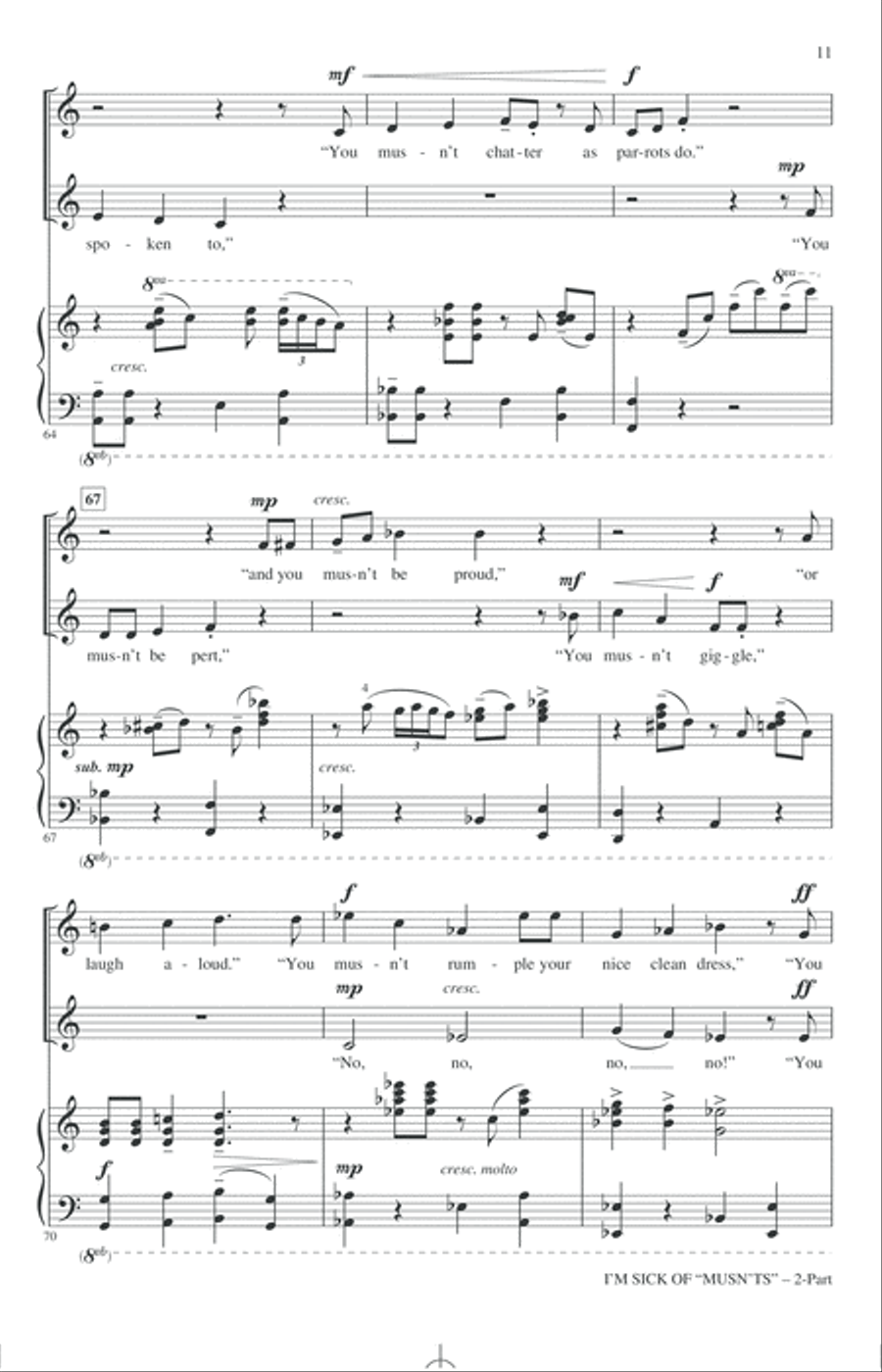 I'm Sick Of Mustn'ts 2-Part scores gallery preview page 9