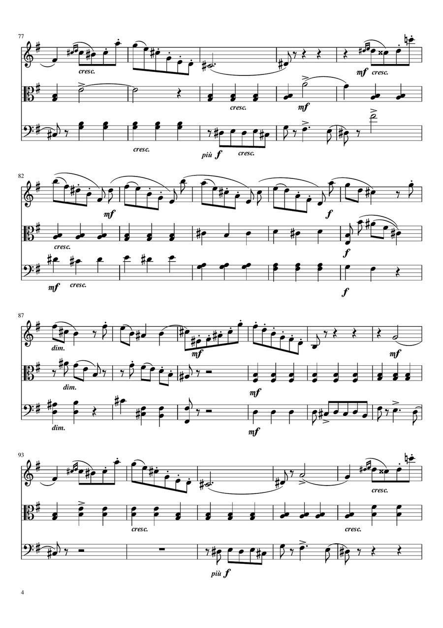 Waltz for STRING TRIO from Serenade for Strings String Trio scores gallery preview page 4