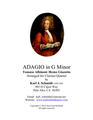 Adagio by Albinoni for Clarinet Quartet