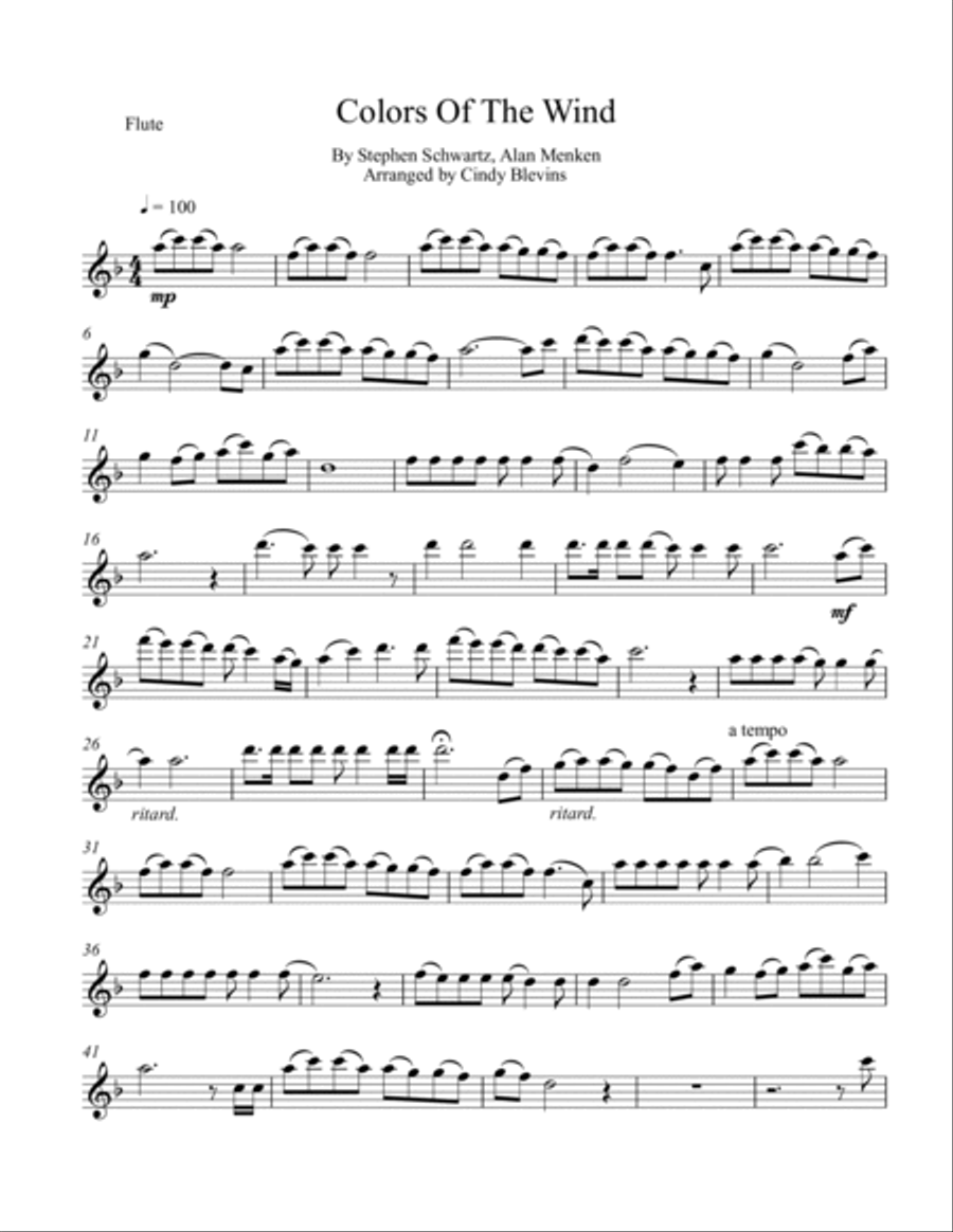 Colors Of The Wind Woodwind Trio scores gallery preview page 6