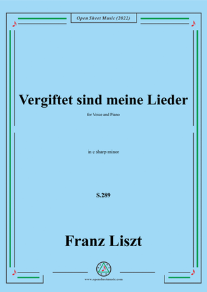 Book cover for Liszt-Vergiftet sind meine Lieder,S.289,in c sharp minor