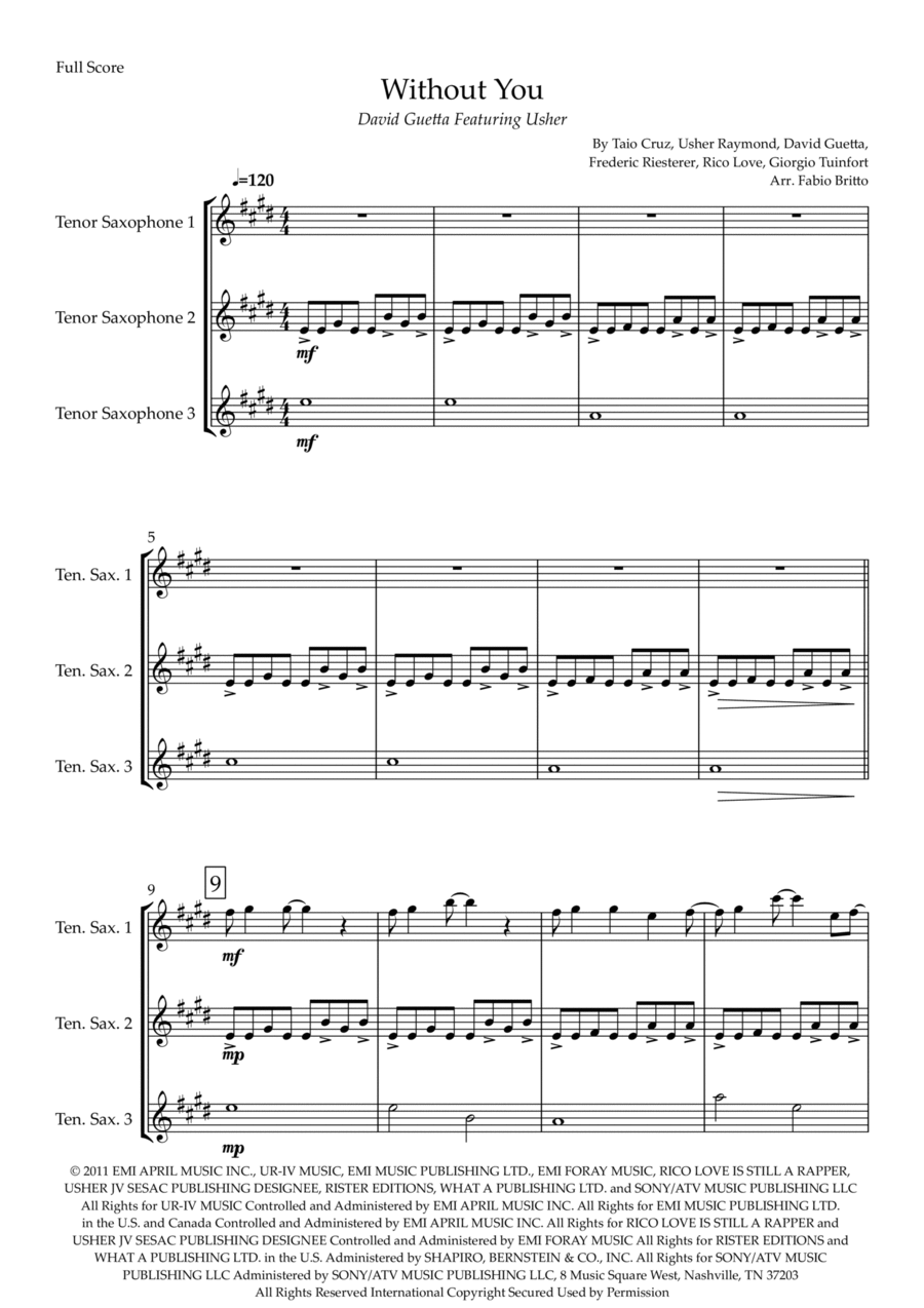 Without You Without You Woodwind Trio scores gallery preview page 1