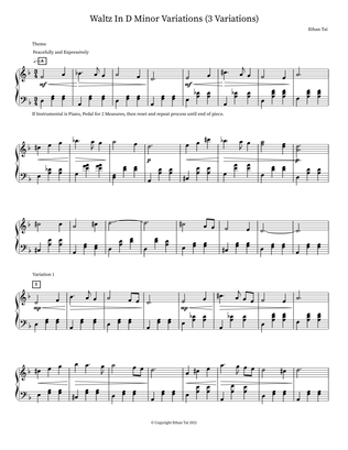 Waltz In D Minor Variations (3 Variations)