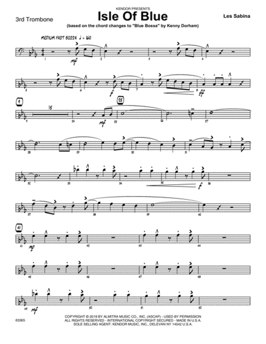 Isle Of Blue (based on the chord changes to "Blue Bossa") - 3rd Trombone