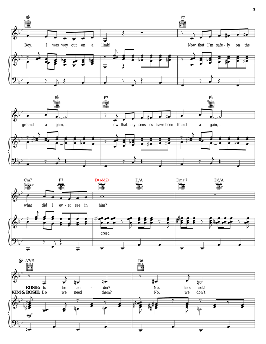 What Did I Ever See In Him (from Bye Bye Birdie) Piano, Vocal, Guitar scores gallery preview page 3