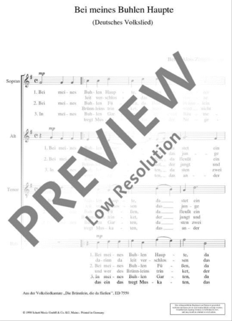Bei meines Buhlen Haupte 4-Part scores gallery preview page 3