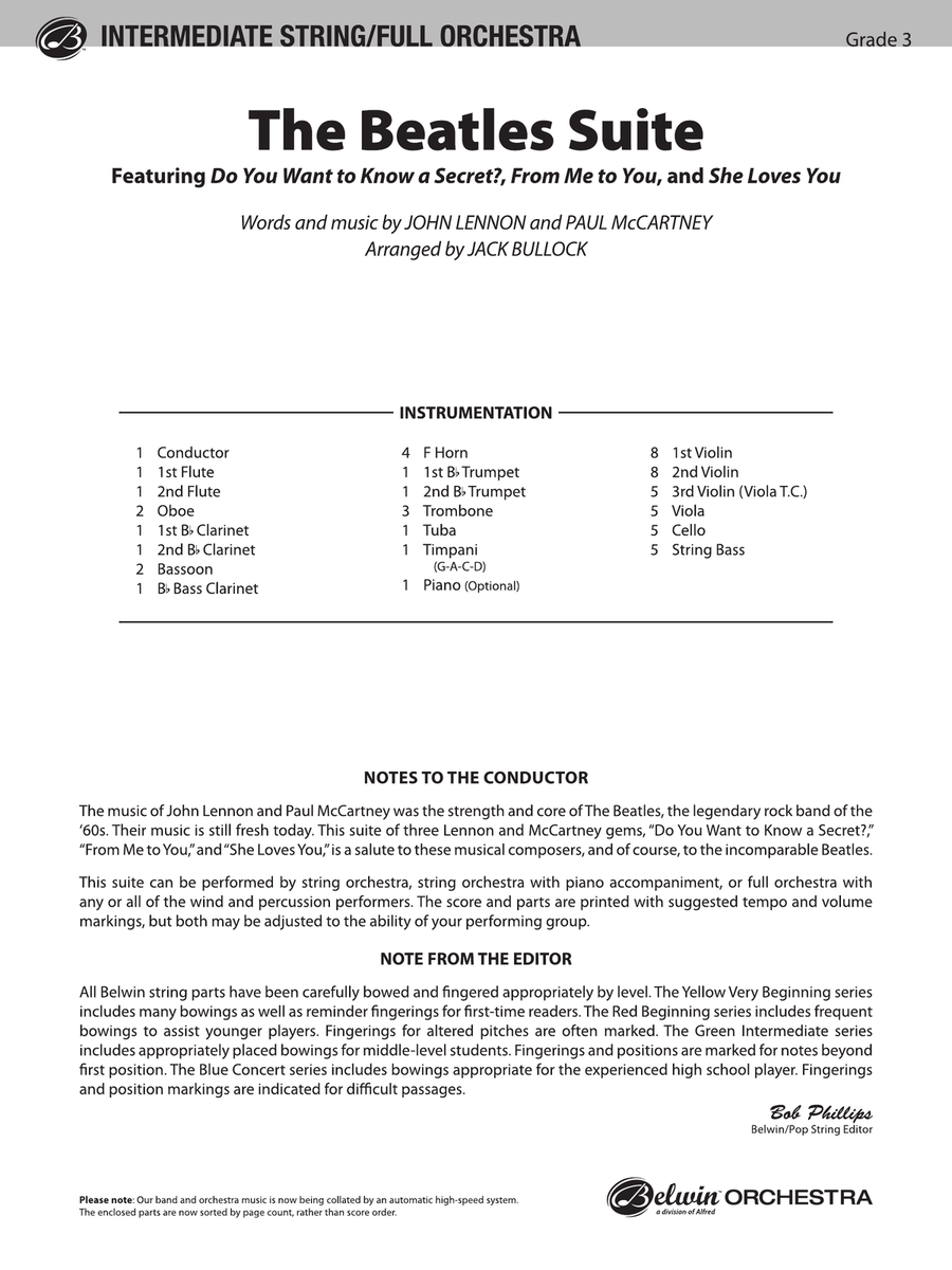 The Beatles Suite: Score