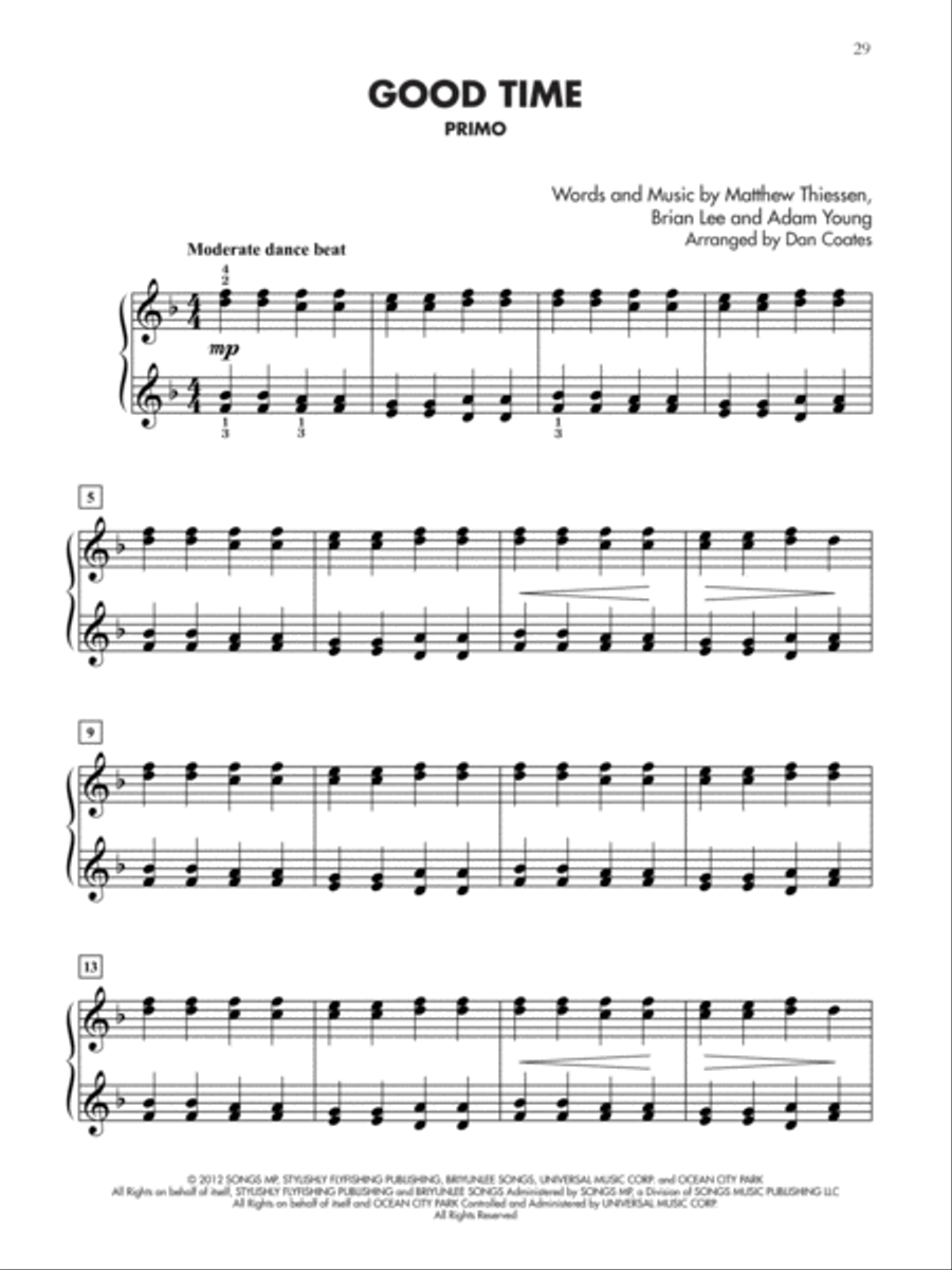 Current Hits for Two 1-3 (Value Pack) Piano Solo scores gallery preview page 21