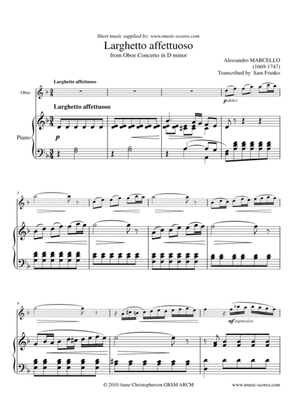 Book cover for Larghetto Affettuoso - Oboe and Piano