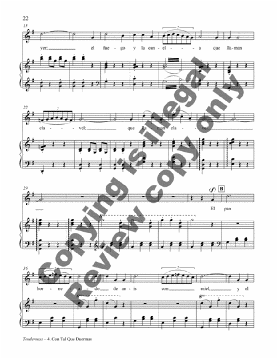 La Ternura Piano, Vocal scores gallery preview page 24