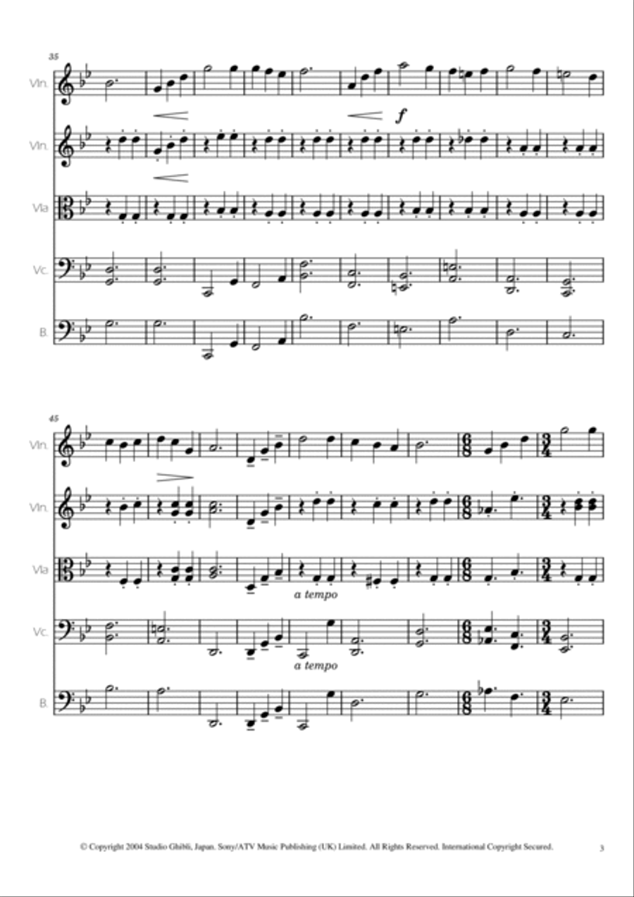 Merry-go-round Of Life String Quintet scores gallery preview page 3