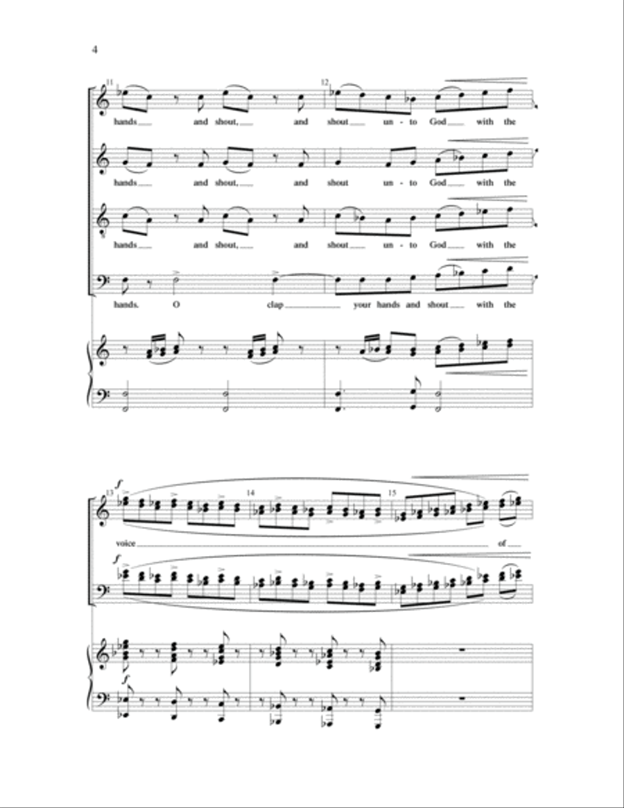 O Clap Your Hands 4-Part scores gallery preview page 3