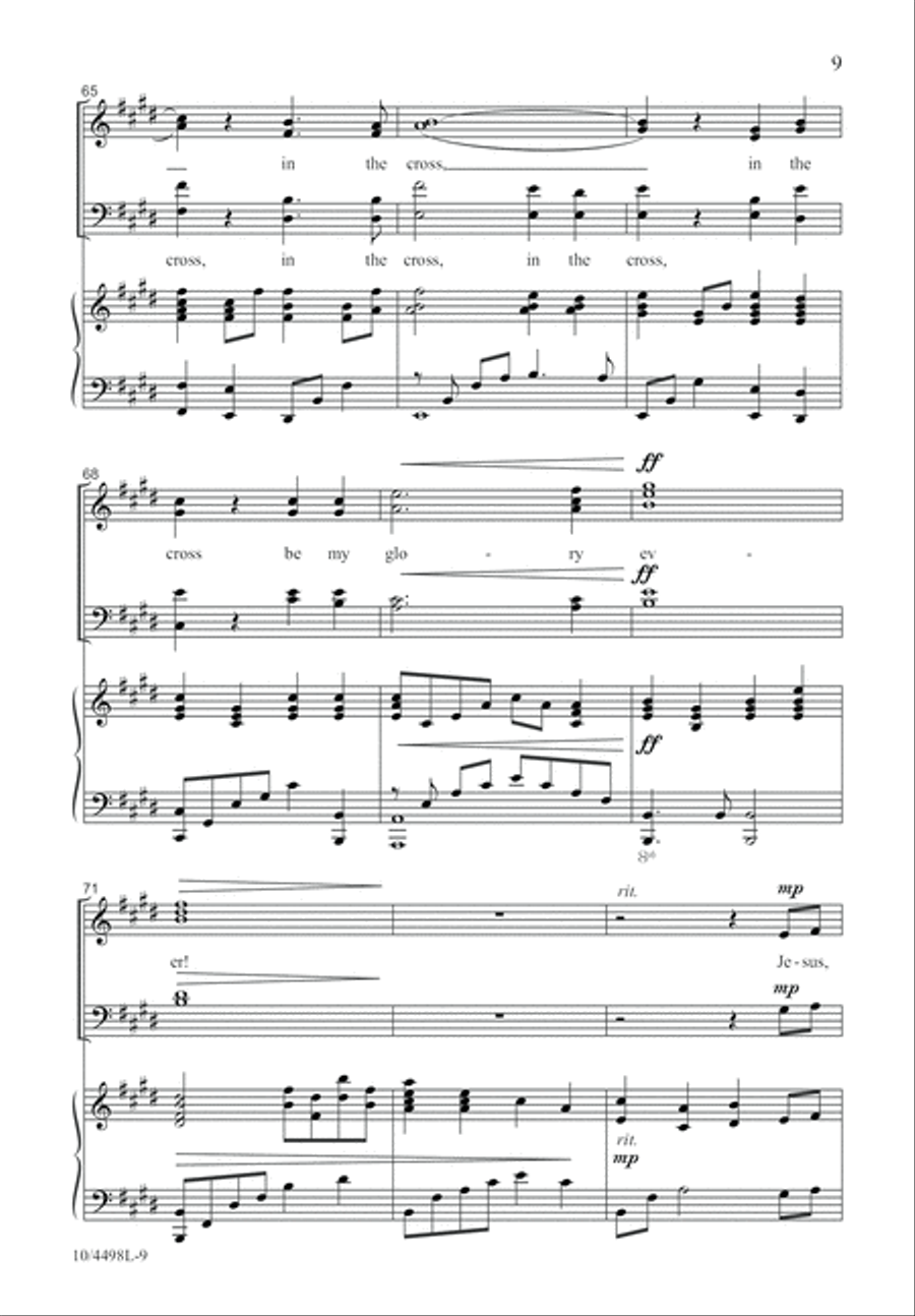 Jesus, Keep Me Near the Cross 4-Part scores gallery preview page 10