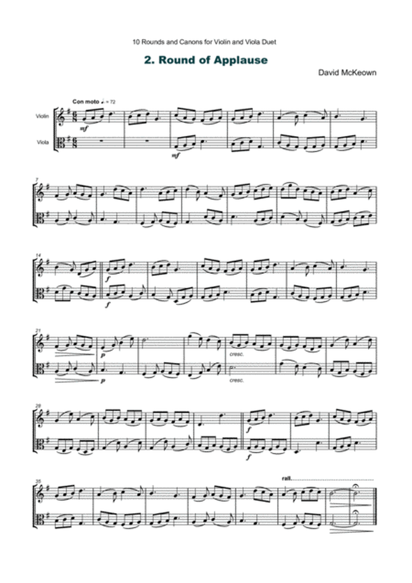 10 Rounds and Canons for Violin and Viola Duet
