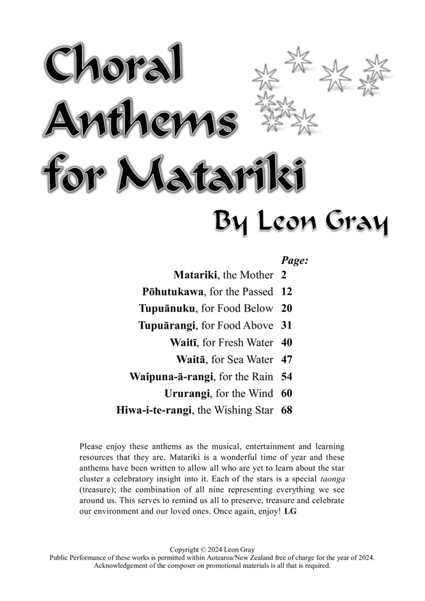 Choral Anthems for Matariki