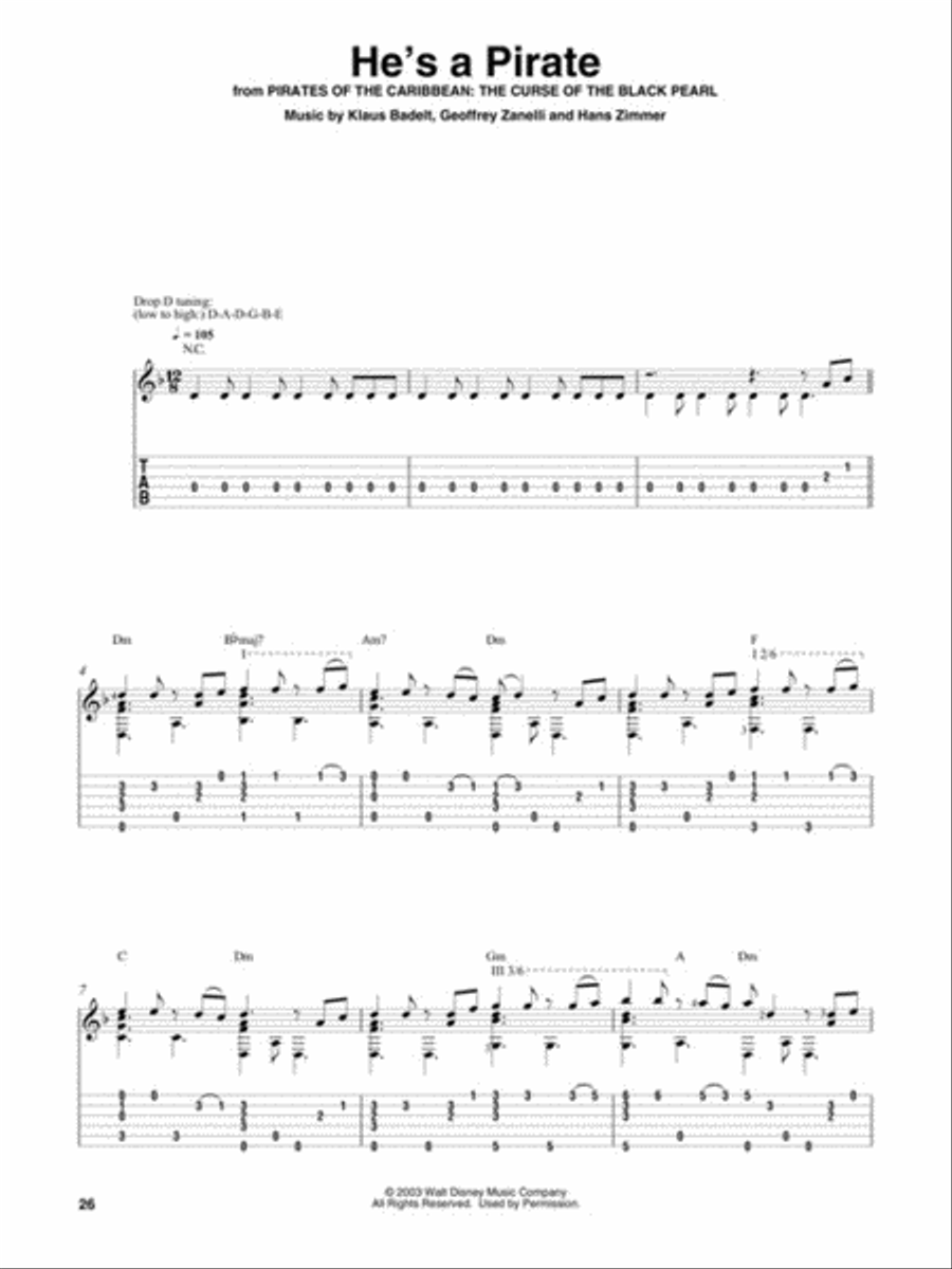 Disney Songs for Fingerstyle Guitar Fingerpicking Guitar scores gallery preview page 4