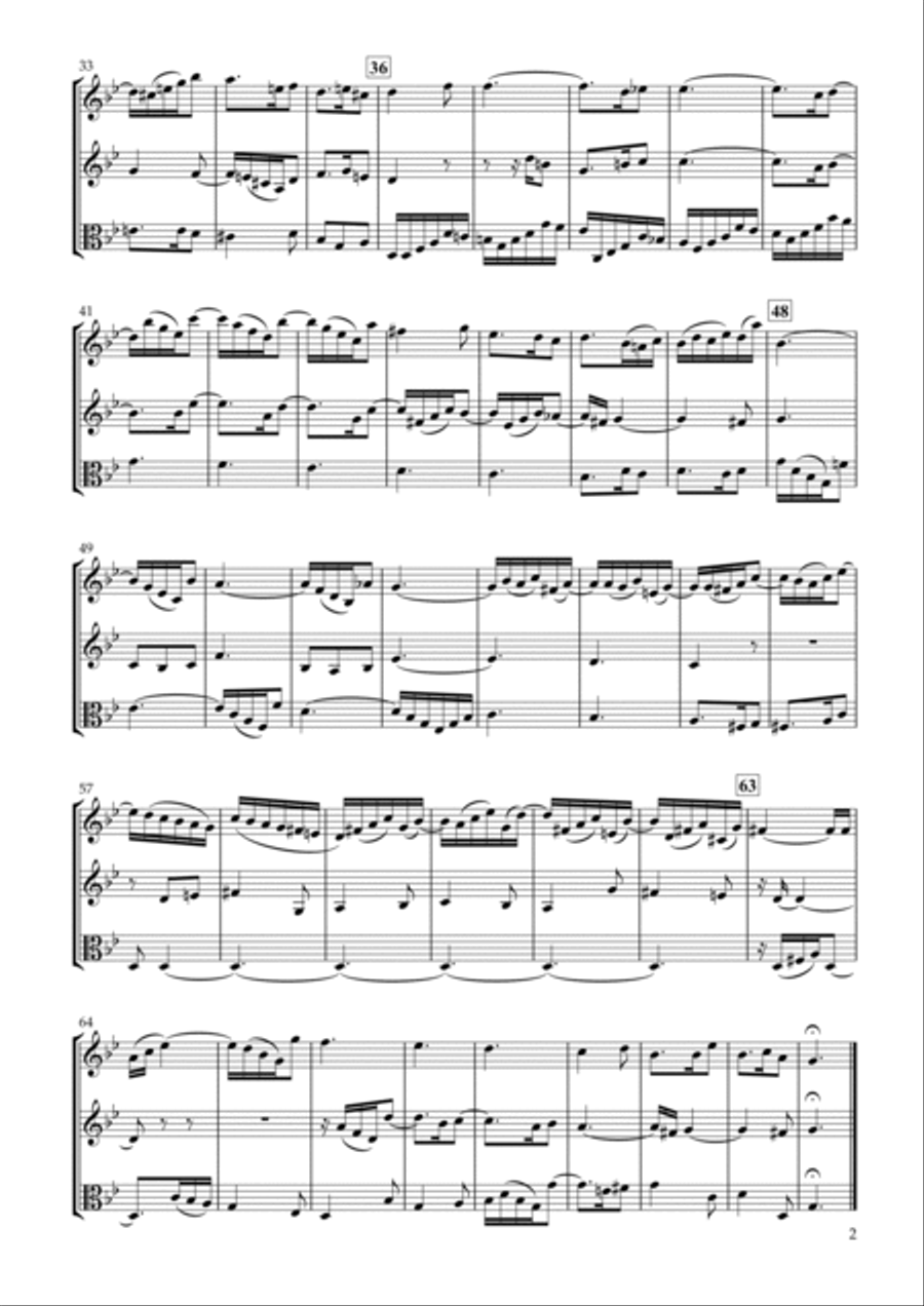 Sinfonia No.11 BWV.797 for Two Violins & Viola Sinfonia No.11 BWV.797 for Two Violins & Viola String Duet scores gallery preview page 2