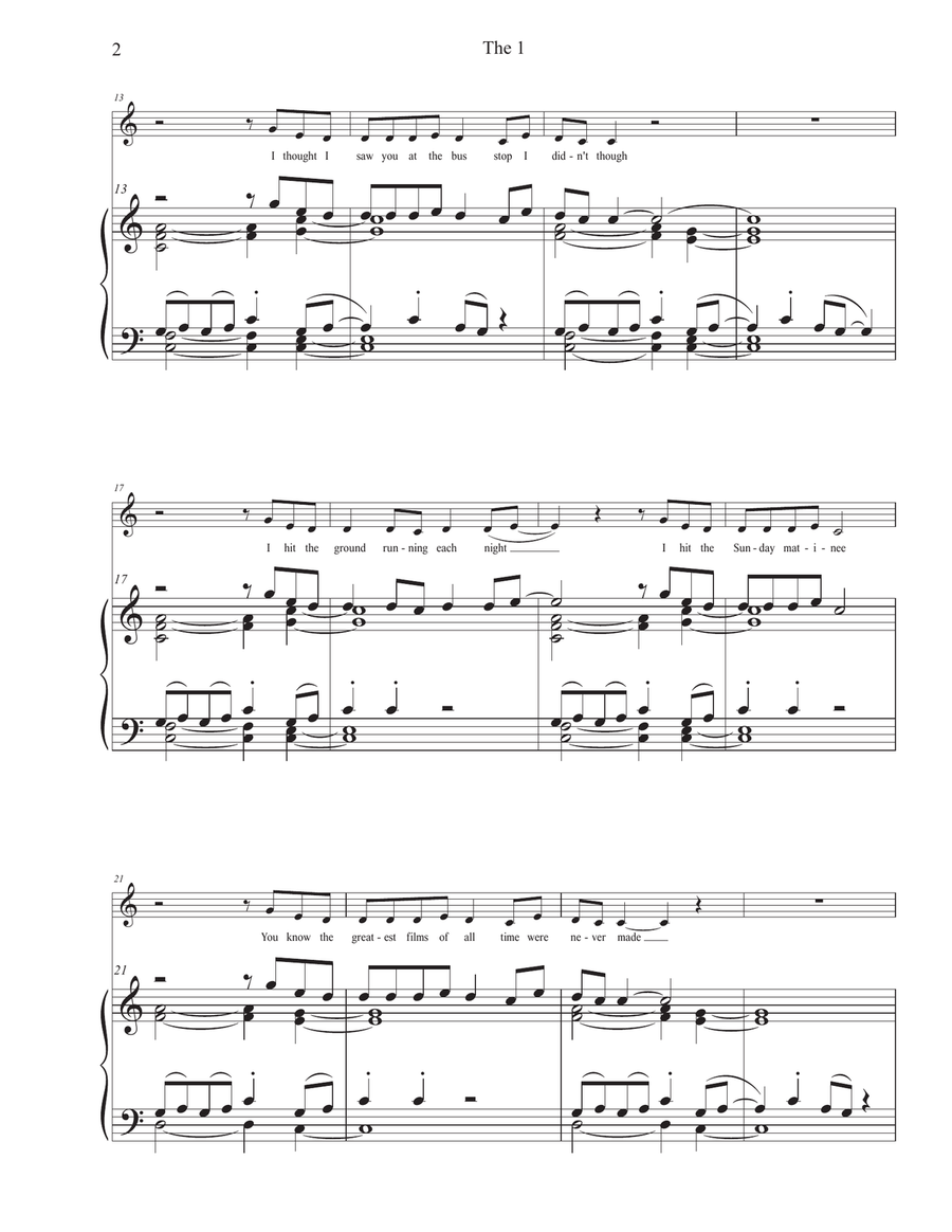The 1 The 1 Piano, Vocal scores gallery preview page 2